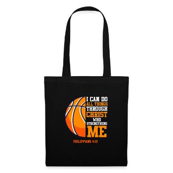 Basketball Bible Quote I can do all the things - Tote Bag - black - Front