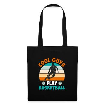 Coole Jungs spielen Basketball Basketballer - Stoffbeutel - Schwarz - Vorne