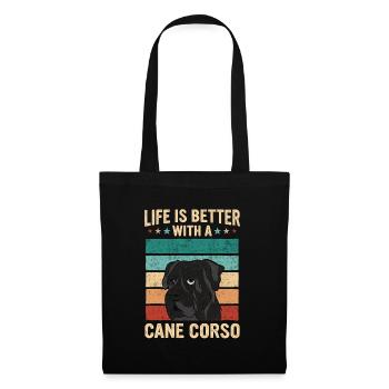 Cane Corso Chien - Sac en tissu - noir - Devant
