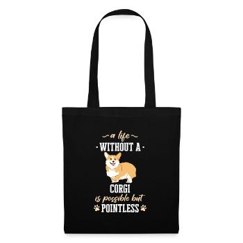Pembroke Welsh Corgi Chiens Chiens - Sac en tissu - noir - Devant
