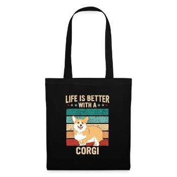 Pembroke Welsh Corgi Chiens Chiens - Sac en tissu - noir - Devant