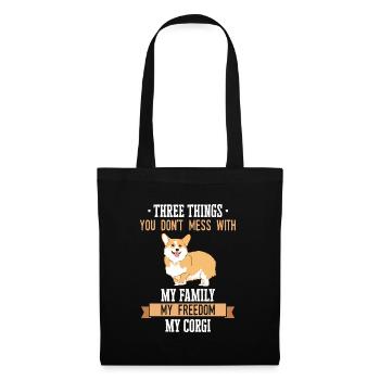 Pembroke Welsh Corgi Chiens Chiens - Sac en tissu - noir - Devant