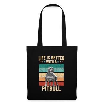 Pitbull Dog - Tote Bag - black - Front