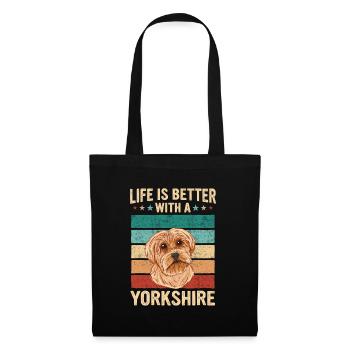 Chien Yorkshire Terrier - Sac en tissu - noir - Devant
