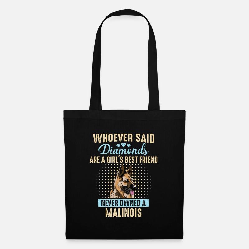 Malinois Hund - Stoffbeutel - Schwarz