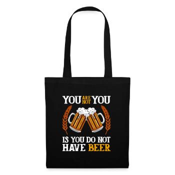 Buveur de bière Hommes Bière - Sac en tissu - noir - Devant