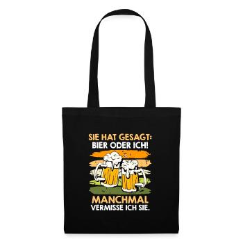 Men Beer Saying Wife or Beer Beer Drinker - Tote Bag - black - Front