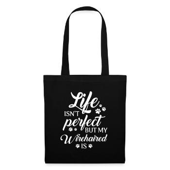 Chien allemand Wirehair - Sac en tissu - noir - Devant