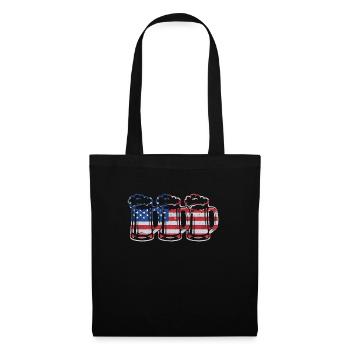 USA Beer Independence Day Buveur de bière - Sac en tissu - noir - Devant