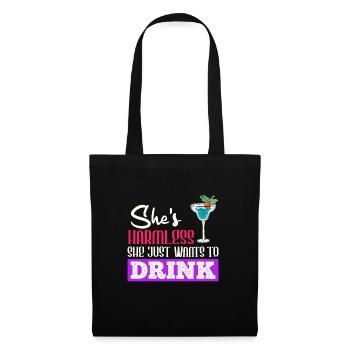 She doesn't do anything that just wants to drink party ladies - Tote Bag - black - Front
