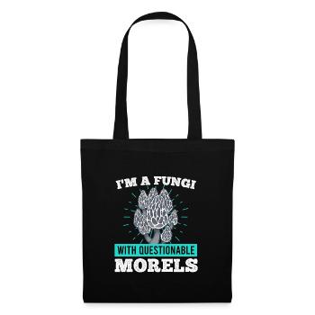 Champignons avec Morels Morechel Mushroom Picker douteux - Sac en tissu - noir - Devant