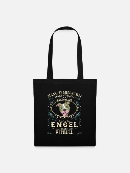 Pitbull Hund - Stoffbeutel - Schwarz