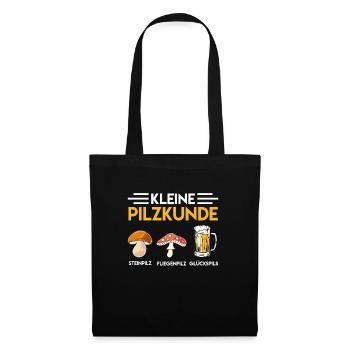 Pilzkunde Steinpilz Fliegenpilz Glückspilz - Stoffbeutel - Schwarz - Vorne