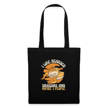 Dragon barbu Bartagamen Pogona - Sac en tissu - noir - Devant