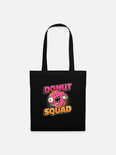 Donut Donuts Süßigkeiten Bagel - Stoffbeutel - Schwarz