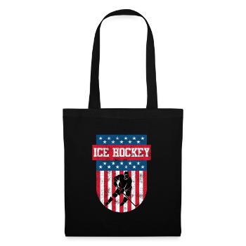 Eishockey USA Eishockeyspieler - Stoffbeutel - Schwarz - Vorne