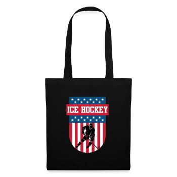 Eishockey USA Eishockeyspieler - Stoffbeutel - Schwarz - Vorne