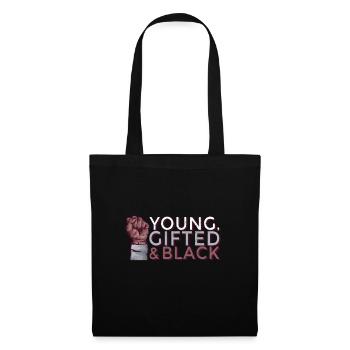 Jeune surdoué Histoire des Noirs Juneteenth Melanin - Sac en tissu - noir - Devant