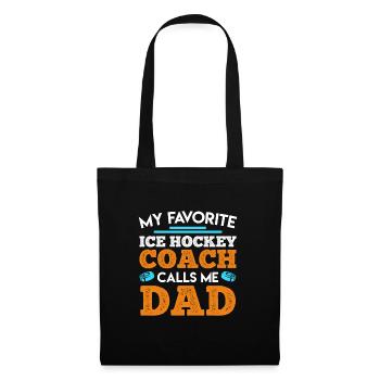 Sohn Eishockey Trainer Papa Eishockey - Stoffbeutel - Schwarz - Vorne