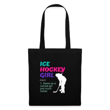 Ice Hockey Girl Damen Eishockey - Stoffbeutel - Schwarz - Vorne