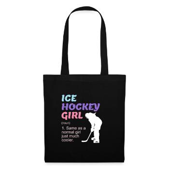 Ice Hockey Girl Damen Eishockey - Stoffbeutel - Schwarz - Vorne