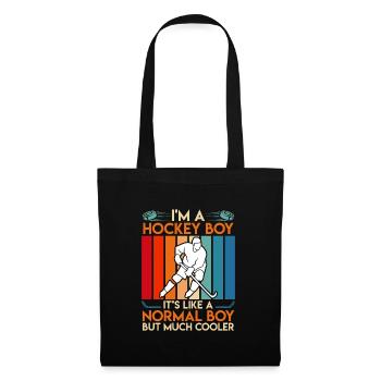 Je suis un joueur de hockey garçon de hockey - Sac en tissu - noir - Devant