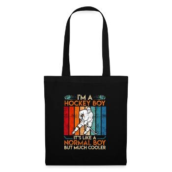 Je suis un joueur de hockey garçon de hockey - Sac en tissu - noir - Devant