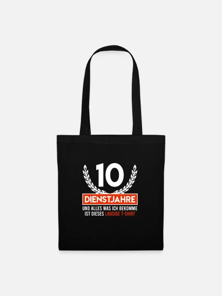 10 Dienstjahre Firmenjubiläum 10 Jahre - Stoffbeutel - Schwarz