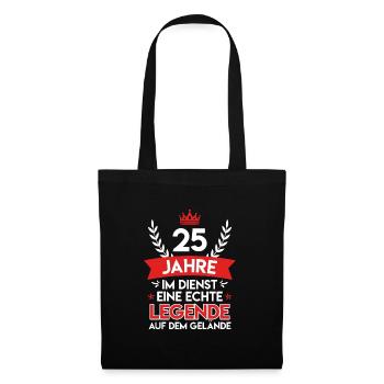 Dienstjubiläum 25 Jahre Firmenjubiläum - Stoffbeutel - Schwarz - Vorne