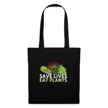 Sauver des vies Manger des plantes Sauvetage d’animaux Droits des animaux - Sac en tissu - noir - Devant