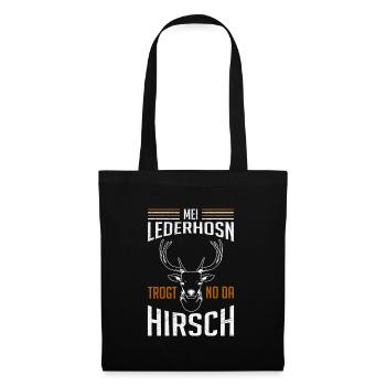 mei lederhosn trogt no da hirsch - Stoffbeutel - Schwarz - Vorne