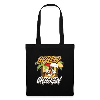 Poulet grillé - Sac en tissu - noir - Devant