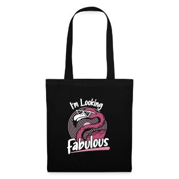 Flamingo Tier Rosa - Stoffbeutel - Schwarz - Vorne