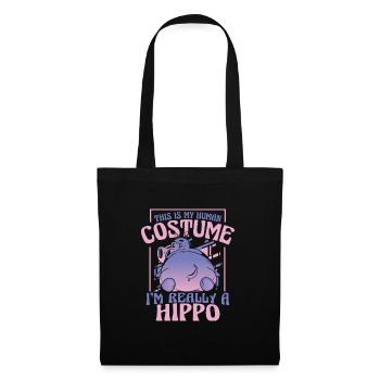 Hippopotame - Sac en tissu - noir - Devant
