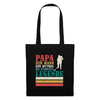 Hockey Papa Mann Mythos Hockey Legende - Stoffbeutel - Schwarz - Vorne