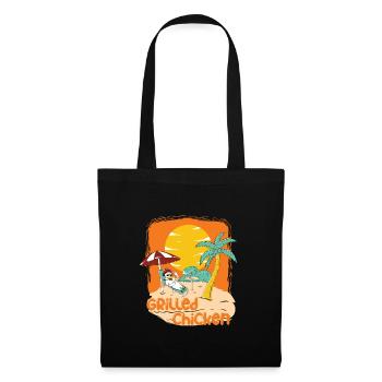 Poulet grillé - Sac en tissu - noir - Devant