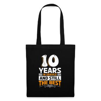 Anniversaire de 10 ans de service de travail - Sac en tissu - noir - Devant