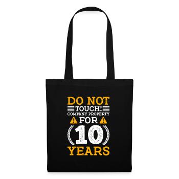 10 ans de service anniversaire 10 ans de travail - Sac en tissu - noir - Devant