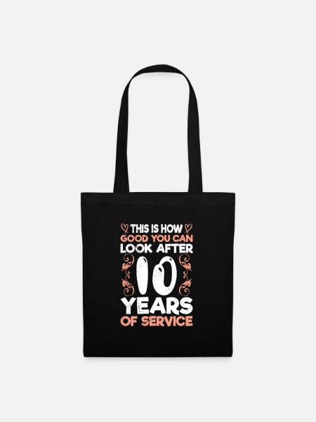 10-lecie firmy 10-lecie służby - Torba materiałowa - czarny