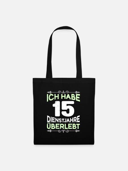 Dienstjubiläum 15 Jahre Firmenjubiläum - Stoffbeutel - Schwarz