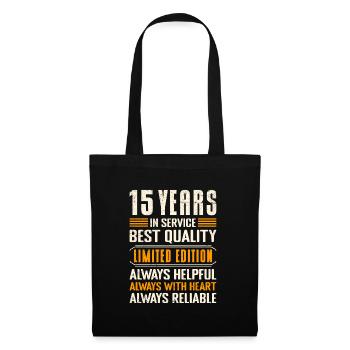 Work anniversary 15 years service anniversary - Tote Bag - black - Front
