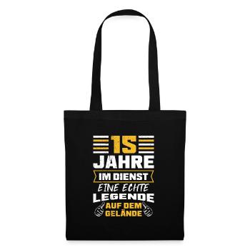 Firmenjubiläum 15 Jahre Dienstjubiläum - Stoffbeutel - Schwarz - Vorne