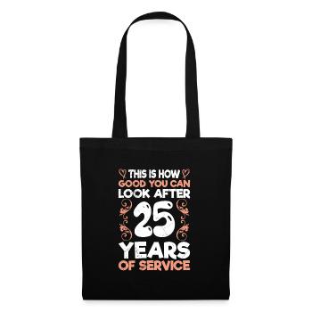 Dienstjubiläum 25 Jahre Arbeitsjubiläum 25 Jahre - Stoffbeutel - Schwarz - Vorne