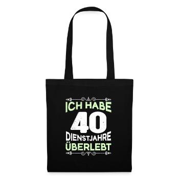 40 Jahre Arbeit Dienstjubiläum 40 Jahre - Stoffbeutel - Schwarz - Vorne