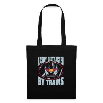 Train Trains Locomotive Railway Trainspotter - Tote Bag - black - Front