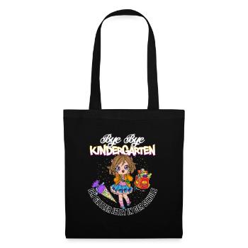 Bye bye Kindergarten ich glitzer in der Schule - Stoffbeutel - Schwarz - Vorne