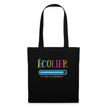 Écolier en cours de chargement retour à l'école - Sac en tissu - noir - Devant