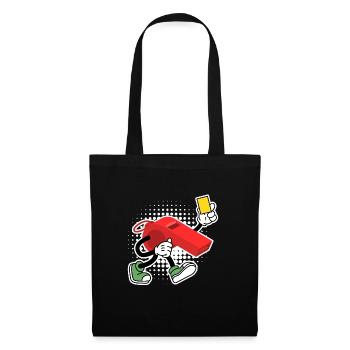 Sifflet de l’arbitre avec carton jaune Shiri - Sac en tissu - noir - Devant