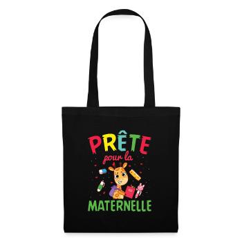 Prête Pour La Maternelle rentrée scolaire girafe - Sac en tissu - noir - Devant