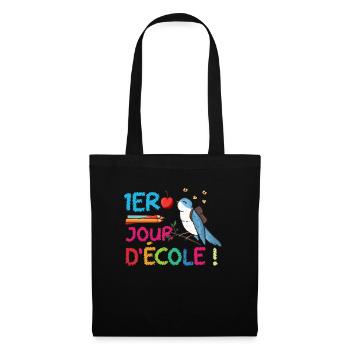 1er Jour D École humour rentrée scolaire oiseaux - Sac en tissu - noir - Devant